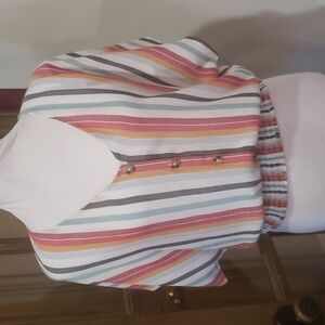 AEROPOSTALE Striped Faux Button Down Striped Top Nwt